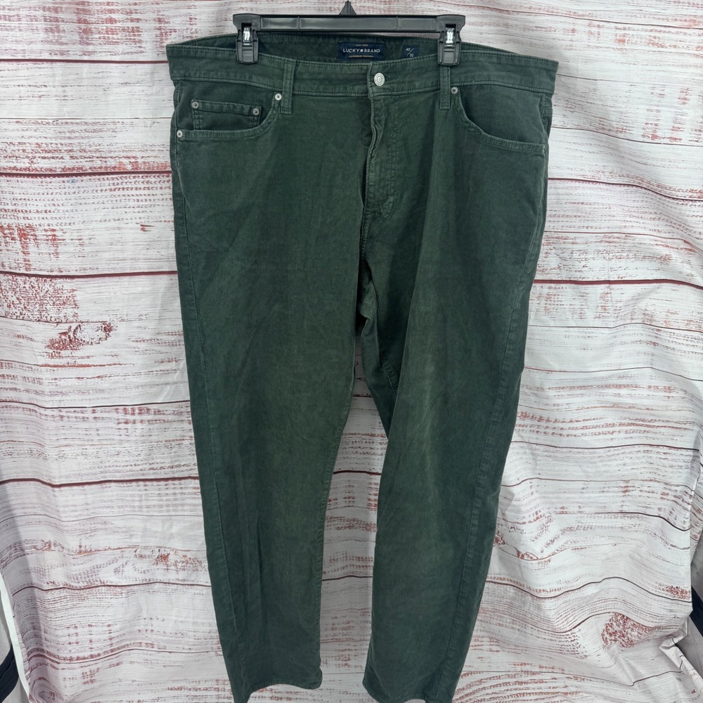 Lucky Brand Corduroy Pants Mens‎ 40X32 Forest Green Corduroy 410 Athletic Slim